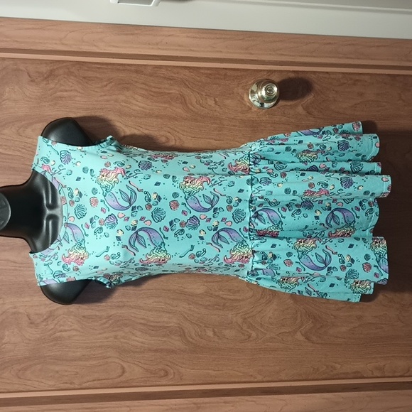 Disney Ariel Little Mermaid Girls Tank Fit and Flare Dress Lg - Picture 1 of 7